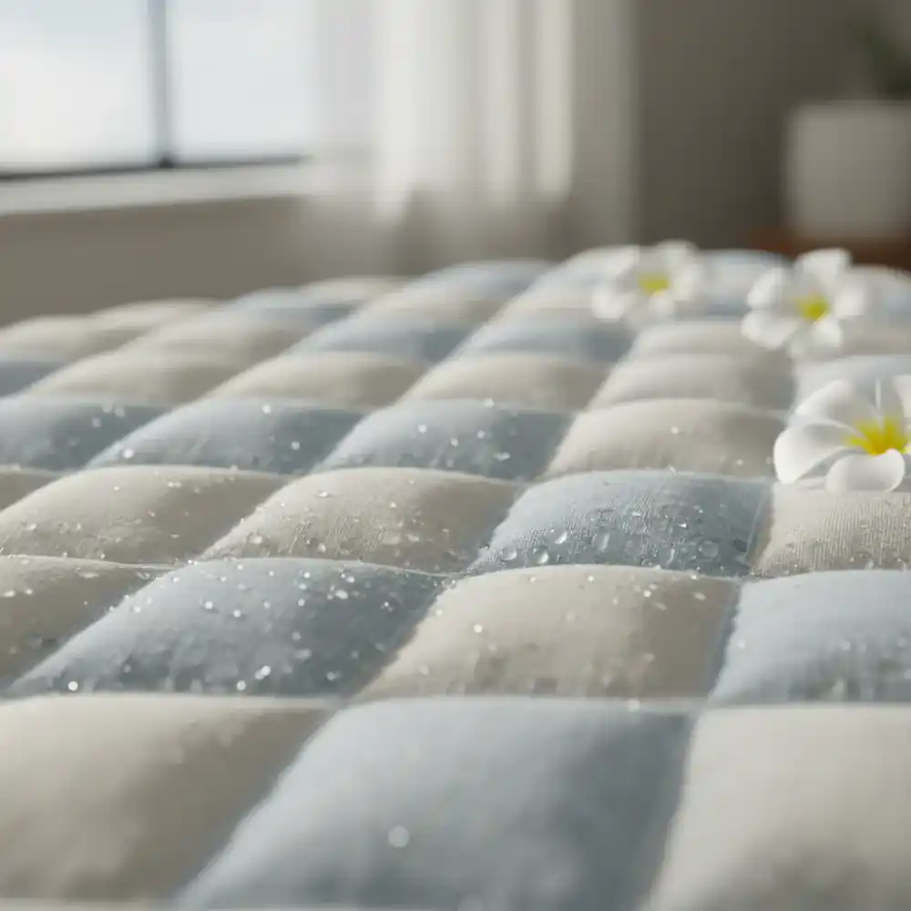Close up view of a weighted blanket texture