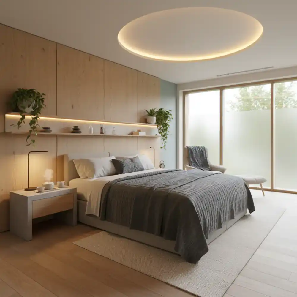 Clinical sleep setting showcasing a weighted blanket