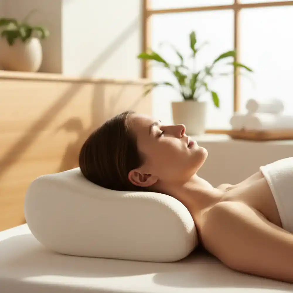 Orthopedic pillow profiling demonstrating neck support